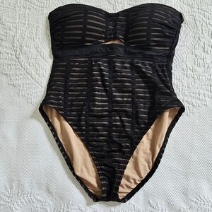 NWT Kenneth Cole strapless one piece swimsuit tummy toner size M